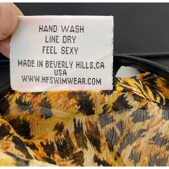 Have Faith Swimwear Leopard Print Coverup, Beaded Rhinestones Details Small - Picture 9 of 14